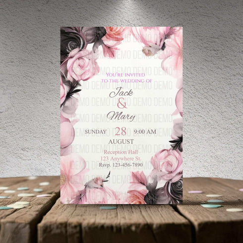 Petals of Love Wedding Invitation – Editable Floral Template